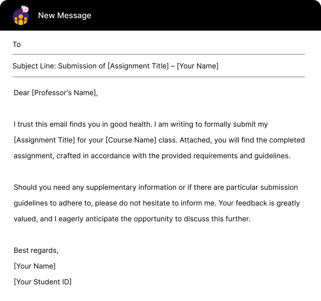 Submitting Academic Assignments – Email Template For Email With Attachments File